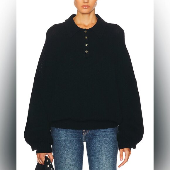 KHAITE Sweaters - KHAITE Rene cashmere blend polo jumper
